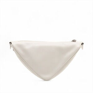 Prada Triangle Shoulder White Bag Leather